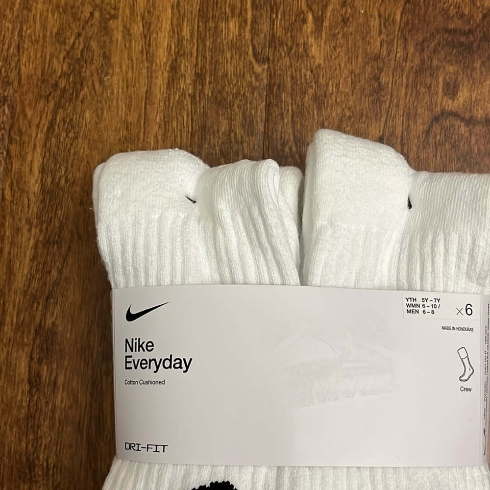 Nike Everyday Crew Cotton Cushioned Socks 6 Pack Size M - Picture 4 of 17